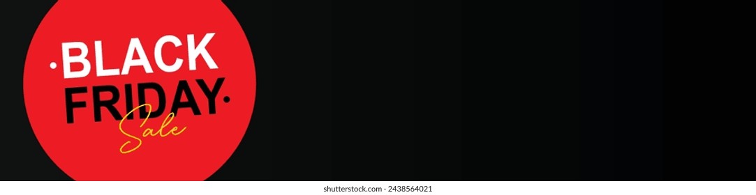 Black Friday sale promotion banner template. Sale discount on black friday announcement. Marketing advertisement vector illustration with copy space.