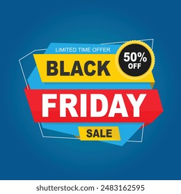 Black friday sale promotion banner design-limited time offer advertising