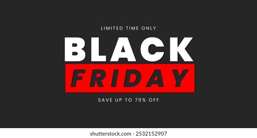 Black Friday sale promotion banner. Shopping and discount promo design template. Vector illustration