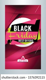 Black Friday Sale promotion. Editable templates for social media stories. story template with special offer tag. Vector illustration