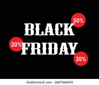 Black friday sale promotion on black background. Graphic elements and Vector illustration