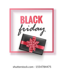 Black Friday Sale Promotion Poster or banner in black and red style. Promotion and shopping template for Black Friday. Vector Eps 10 illustration.