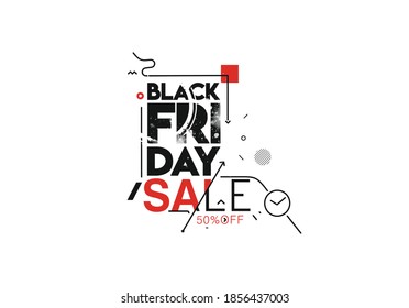 Black Friday Sale Promotion Poster or banner Design, Special offer 50% off sale,  Promotion and shopping vector template.