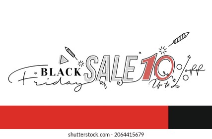 Black Friday Sale Promotion Poster or banner Design, Special offer 10% sale, Promotion and shopping vector template.