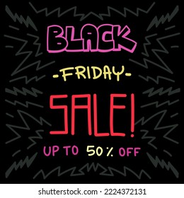 Black Friday Sale. Promotion Social Media Banner. Feed Post