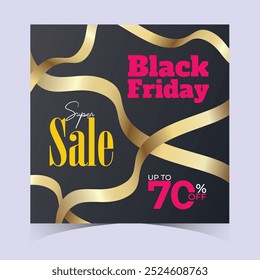 Black Friday Promoção Web Banner Projeto de fundo. Black Friday Super Venda Desconto Social Media Poster, Banner, ou fundo modelo para anúncios de capa, folhetos, cartão de convite, folheto