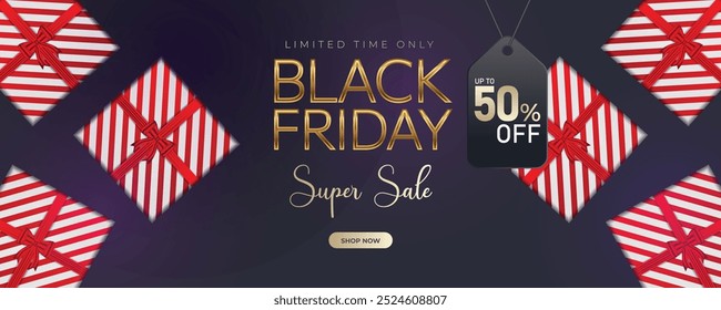 Black Friday Promoção Web Banner Projeto de fundo. Black Friday Super Venda Desconto Social Media Poster, Banner, ou fundo modelo para anúncios de capa, folhetos, cartão de convite, folheto