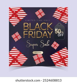 Black Friday Promoção Web Banner Projeto de fundo. Black Friday Super Venda Desconto Social Media Poster, Banner, ou fundo modelo para anúncios de capa, folhetos, cartão de convite, folheto