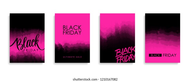 Black Friday Sale promotional flyers or covers set for black friday shopping, business, commerce, promotion and advertising. Vector illustration.