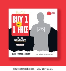 Black Friday sale promotional social media posts, web banner ads template, ecommerce sale promotion advertising template design