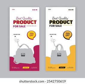 Black Friday sale rack card design template and fashion bag sale dl flyer, ladies bag promotion leaflet layout