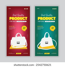 Black Friday sale rack card design template and fashion bag sale dl flyer, ladies bag promotion leaflet layout