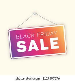 Black friday sale rainbow sign. Vector graphic design.