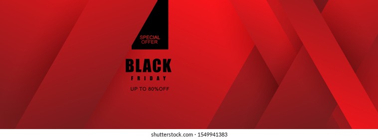 Black Friday sale red banner design. Vector abstract background texture design, bright poster, banner for sale Black Friday for a store or online store. Minimal geometric background.