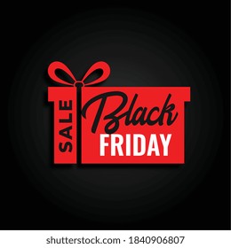 black friday sale and red gift background design