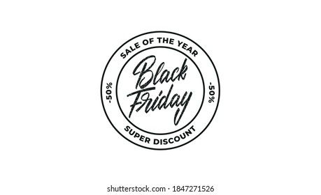 Black Friday sale retro badge design with lettering