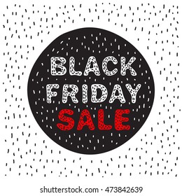 Black Friday sale round  banner . Vector illustration .
