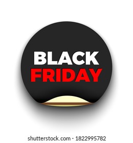 Black friday sale round sticker. Vector illustration.