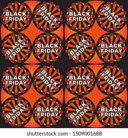Black Friday Sale seamless pattern. Vector banner for shops, web. Vector Illustration EPS10