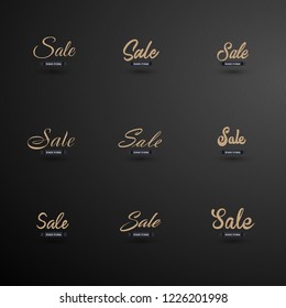 black friday sale - set of 9 text for sale - vector illustration