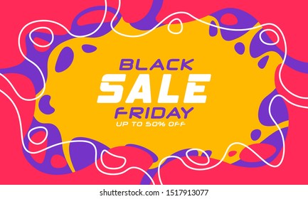 Black Friday sale. Set of flat speech bubble shaped banners. Minimal template can be used in web or print design.  