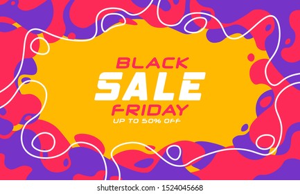 Black Friday sale. Set of flat speech bubble shaped banners. Minimal template can be used in web or print design.  