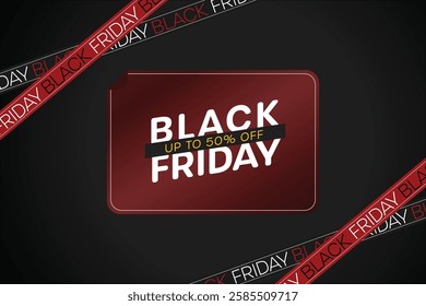 Black Friday Sale. Shelf and podium black gifts boxes Dark. vector illustration and background black