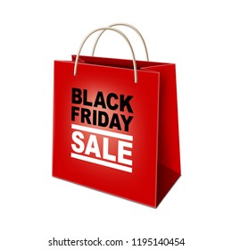 Black Friday Sale Shopping Bag Icon Isolated