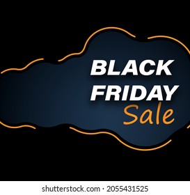 Black friday sale sign in abstract cloud frame. Vector illustration.