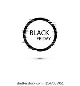 Black Friday sale sign icon. Special offer symbol with shadow and border and stars. Vector