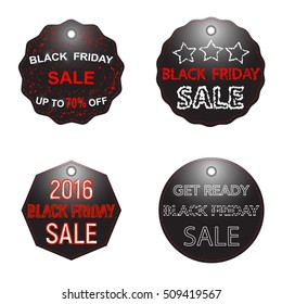 Black Friday sale sign, logos badge and labels collection set isolated on white