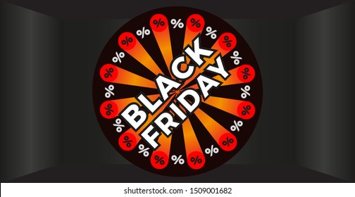 Black Friday Sale sign. Vector banner for shops, web. Vector Illustration EPS10