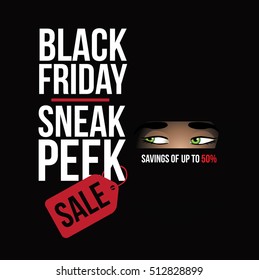 Black Friday Sale Sneak Peek Design Template. EPS 10 Vector.