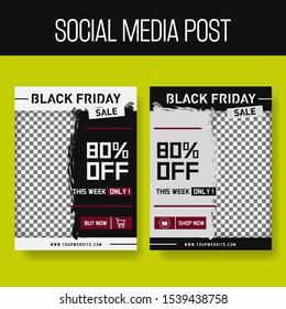 Black friday sale social media post template