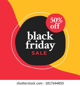 Black friday sale social media poster banner with modern abstract geometric vector illustration