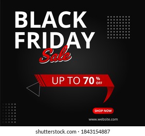 Black friday sale social media banner design, mega sale template vector illustration.