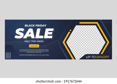 Black friday sale social media cover and web banner template