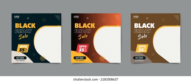 Black friday sale social media banner template