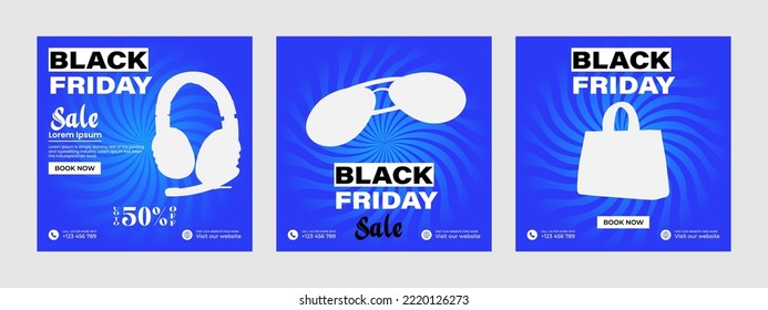 Black friday sale social media banner template and Instagram post. suitable for social media post, web ads, internet ads, advertising banner. Black Friday holiday event.