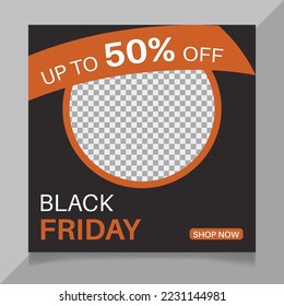 Black friday sale social media post design
