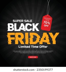 Black friday sale social media post banner eps vector file Black. friday sale promotion