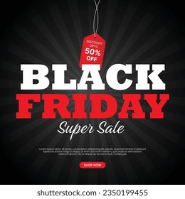 Black friday sale social media post banner eps vector file Black. friday sale promotion