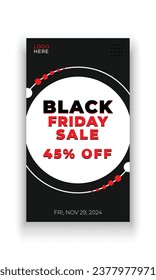 Black friday Sale social media story banner template