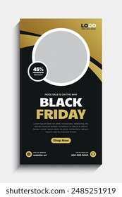 Black Friday Sale Social Media Story or Web Banner Template