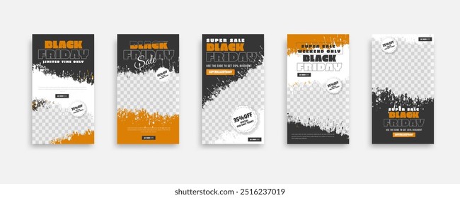 Black friday sale social media post and story design template. Suitable for social media, flyers, banner, and web.