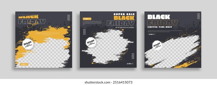 Black friday sale social media post design template. Suitable for social media, flyers, banner, and web.