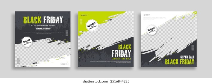 Black friday sale social media post design template. Suitable for social media, flyers, banner, and web.