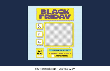 Black friday sale for social media. Screen backdrop for instagram stories and post, mobile app, banners, cards. Stories template.