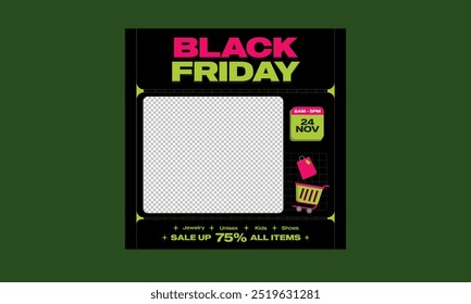 Black friday sale for social media. Screen backdrop for instagram stories and post, mobile app, banners, cards. Stories template.