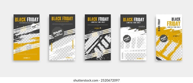 Black Friday venda social media post e modelo de design de história. Adequado para mídias sociais, folhetos, banner e web.